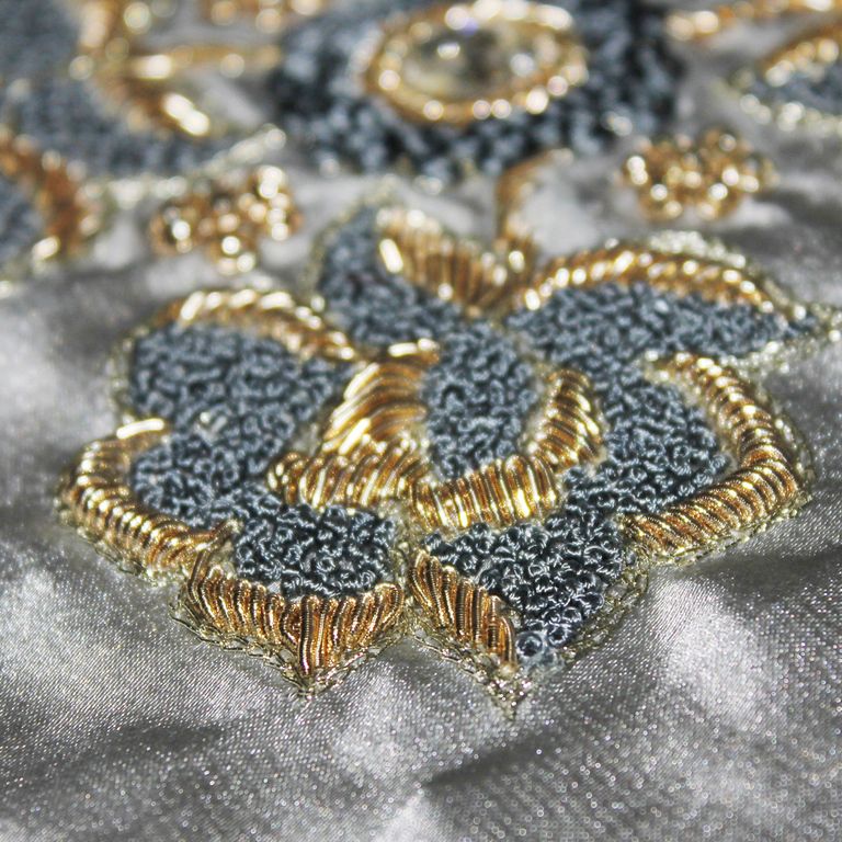 Close Shot of the Zardozi (Zardouzi) Embroidery Cushion Covers