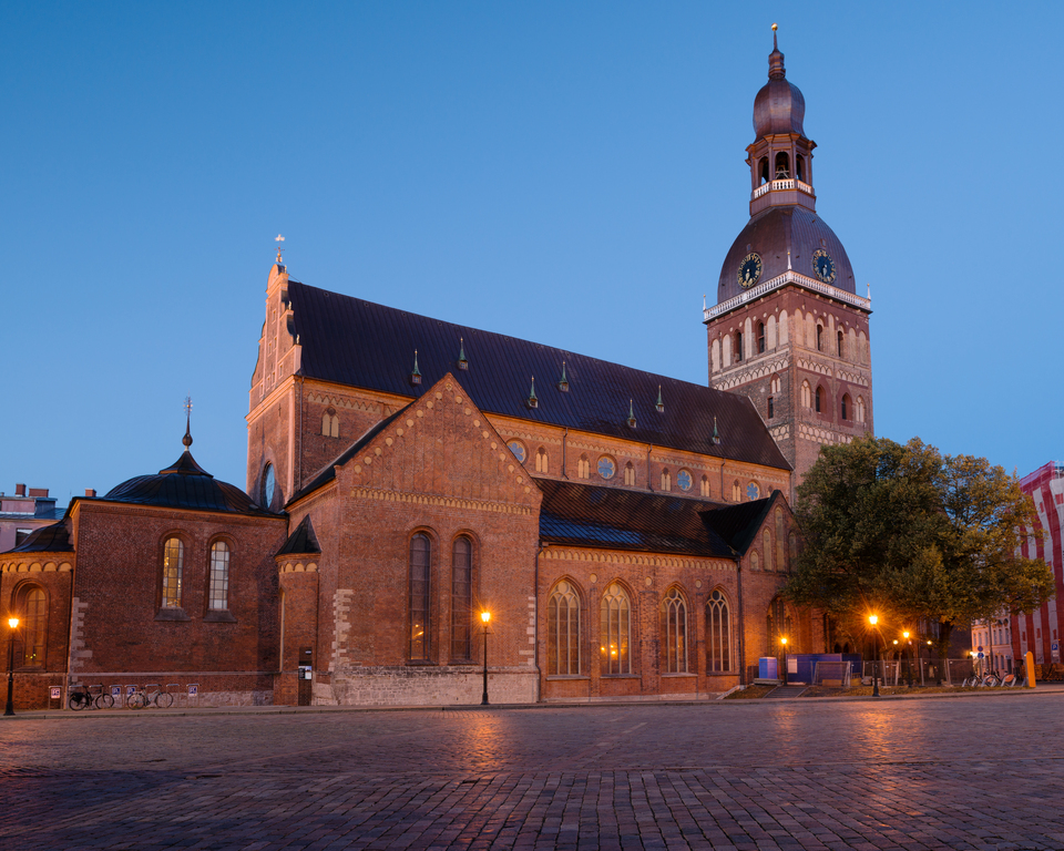 Riga Dome Cathedral at twilight