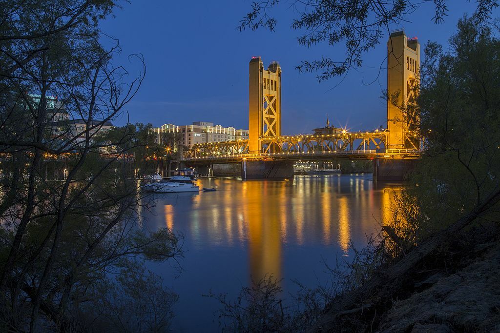 Nighttime Tower Bridge Sacramento California