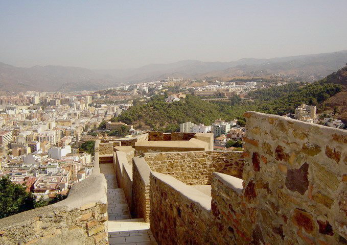 View from Gibralfaro Castle over Malaga and beyond.