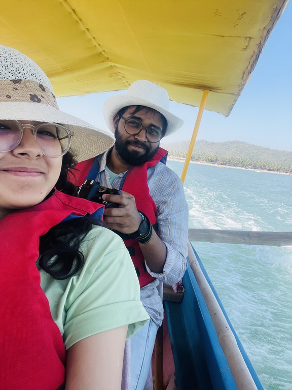 Enjoying the ferry ride