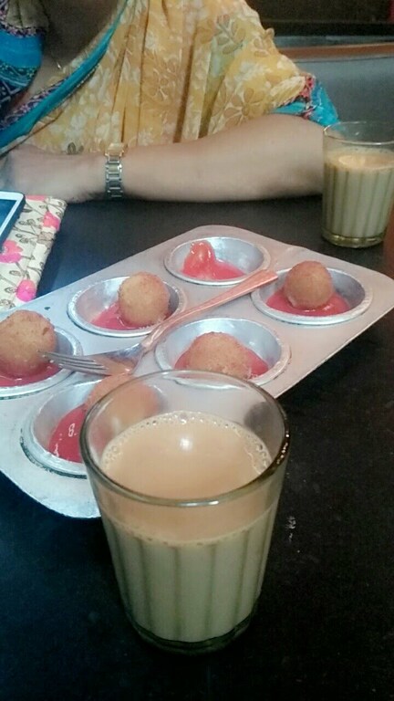 Jalapeno cheese balls and kadak chai