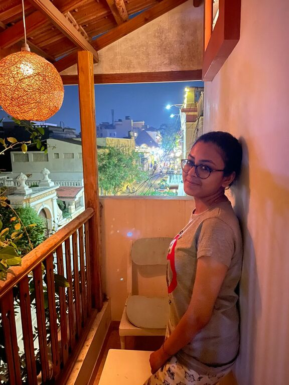 Chilling on the balcony