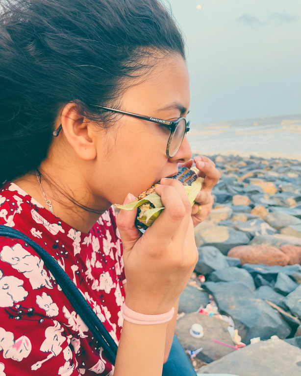 Enjoying some roasted corn