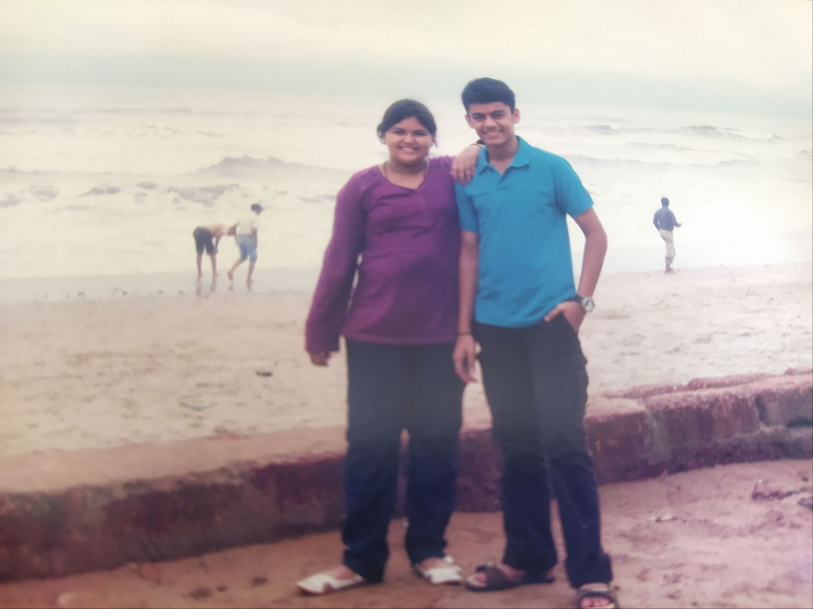 My brother and I on the beach