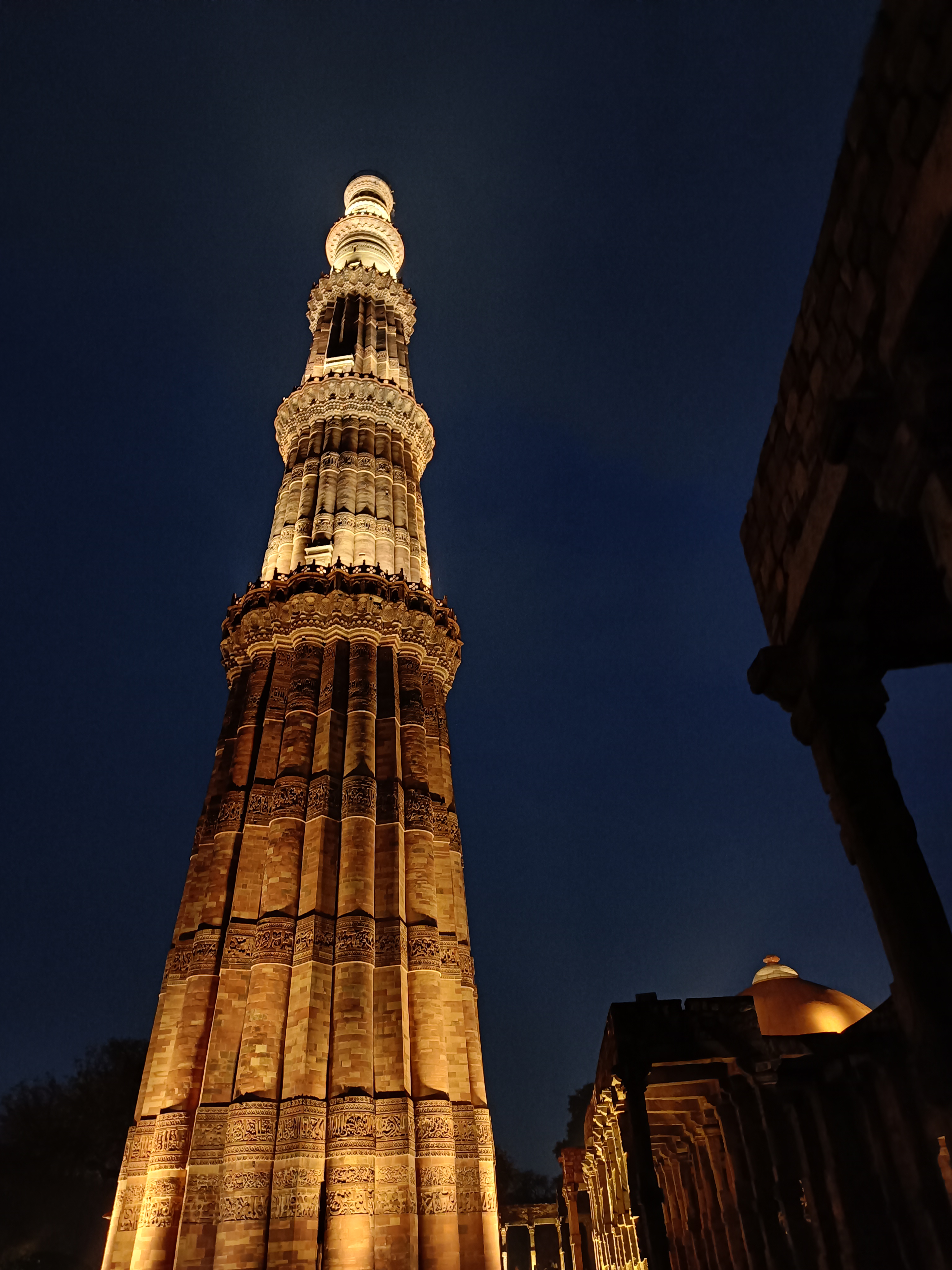 Qutub Minar at night