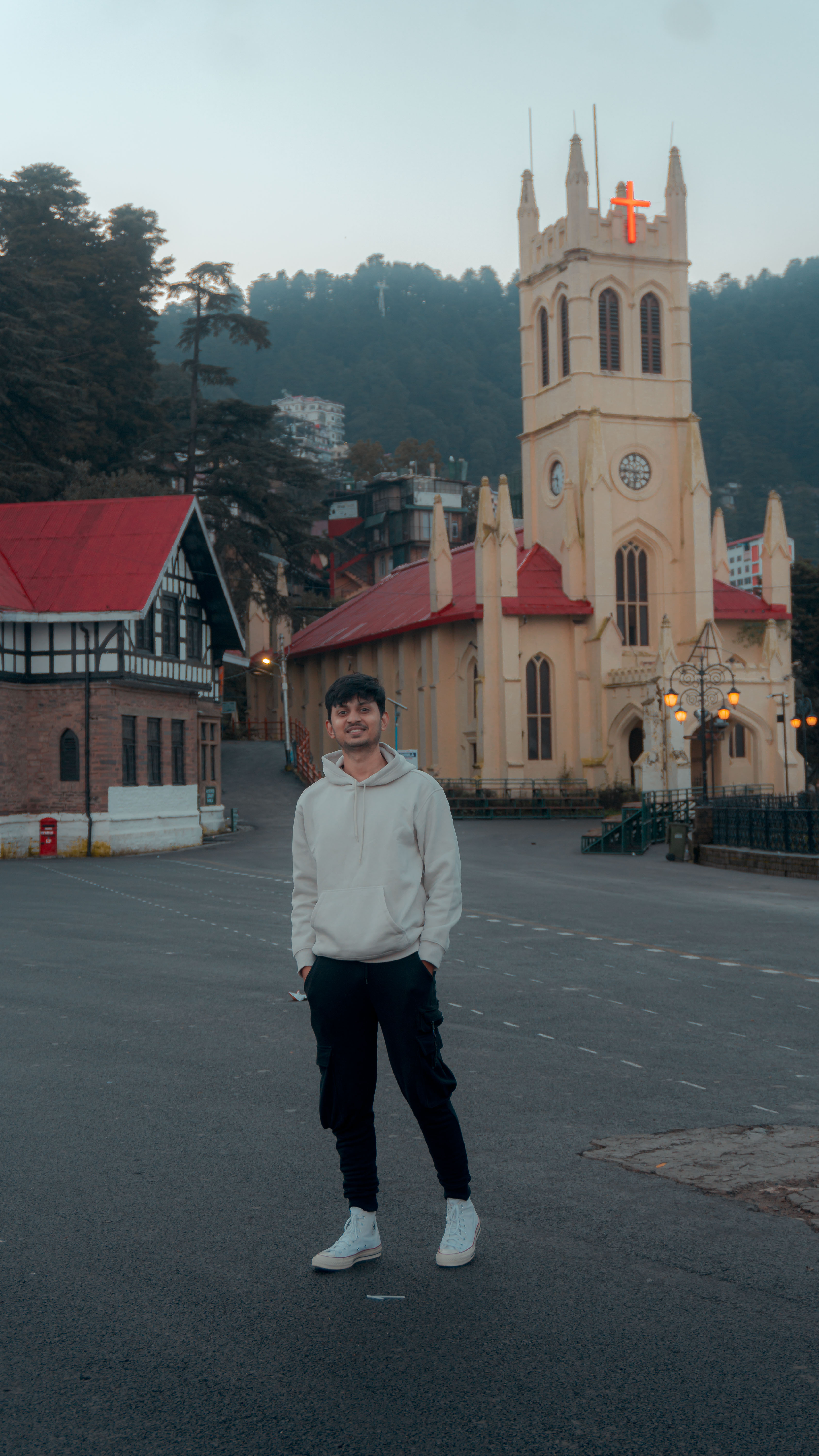 A picture with the infamous Ridge Church in Shimla