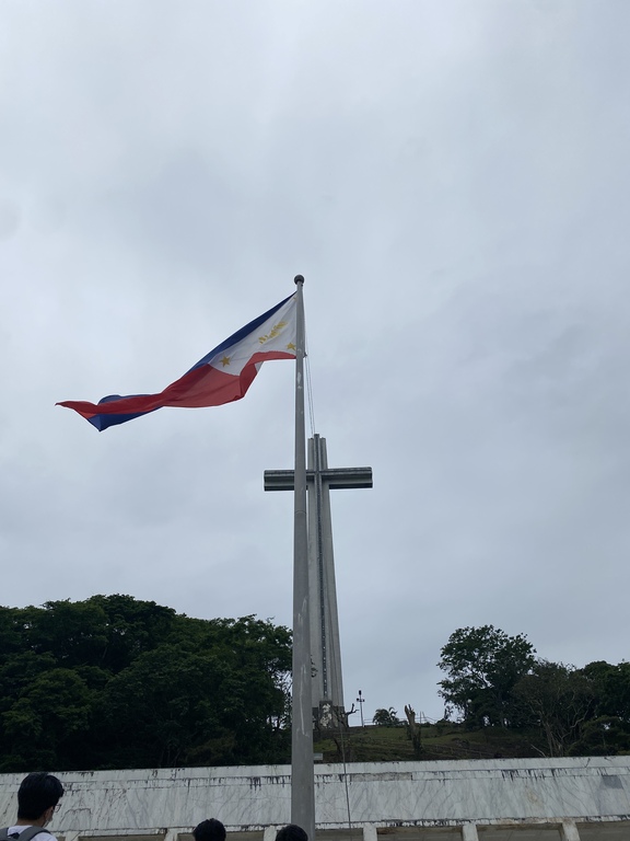 A photo of the large memorial cross