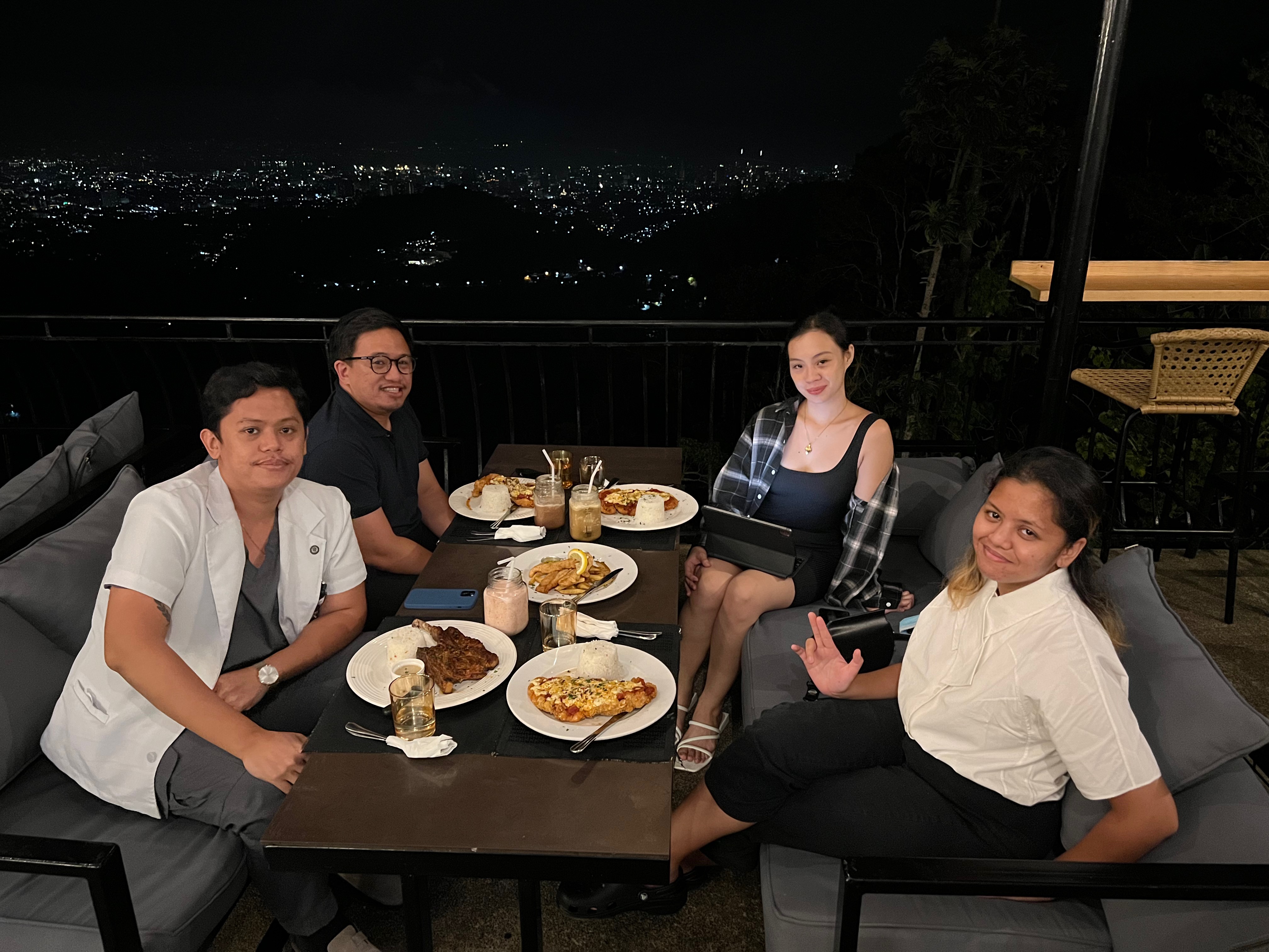 In view of the skyline at night, Vue by Delice