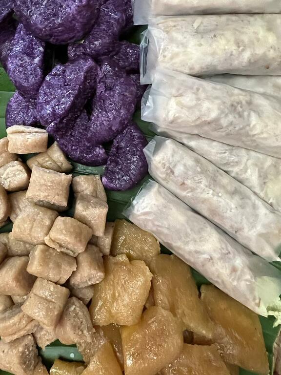 Traditional food lumpia, puto lanson, bayi bayi