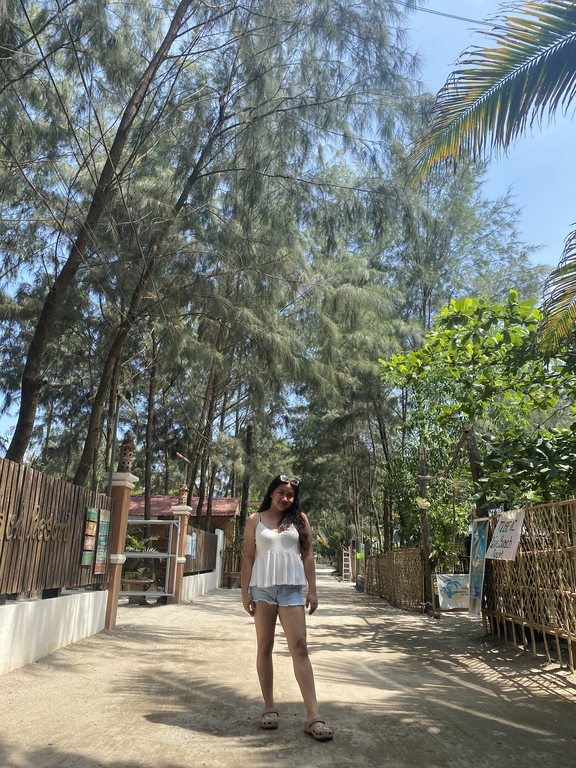 A photo of me outside the resort