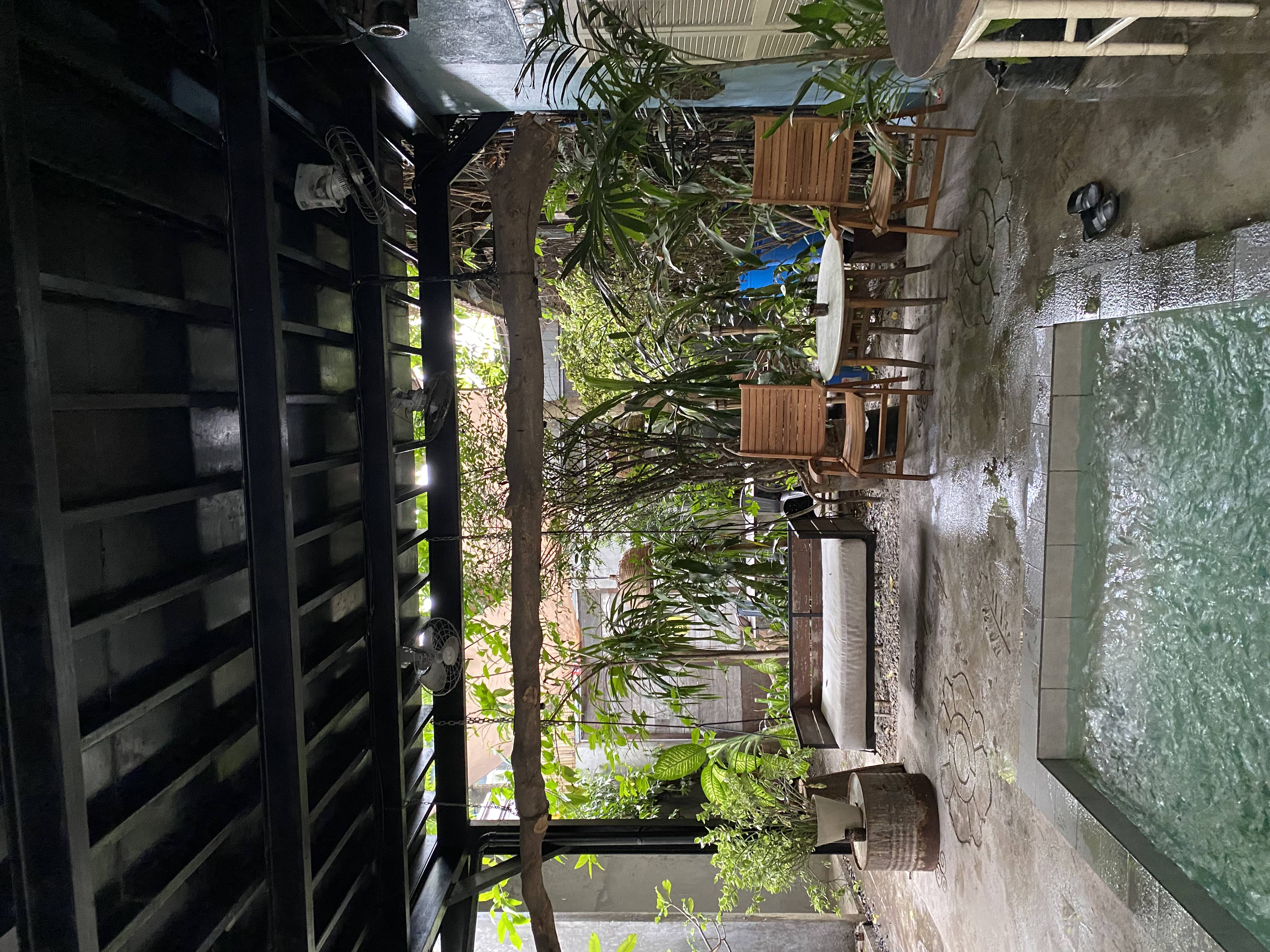 outdoor pool area