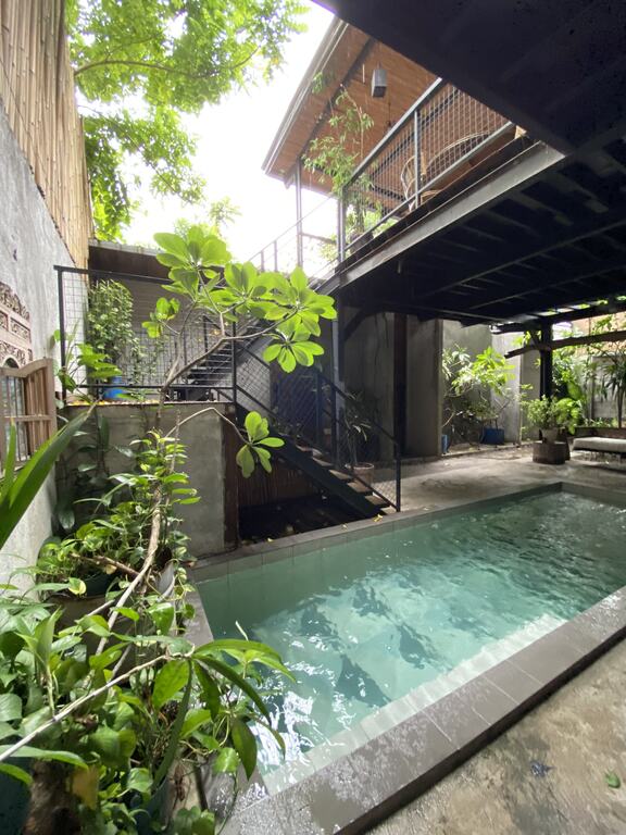 outdoor pool area