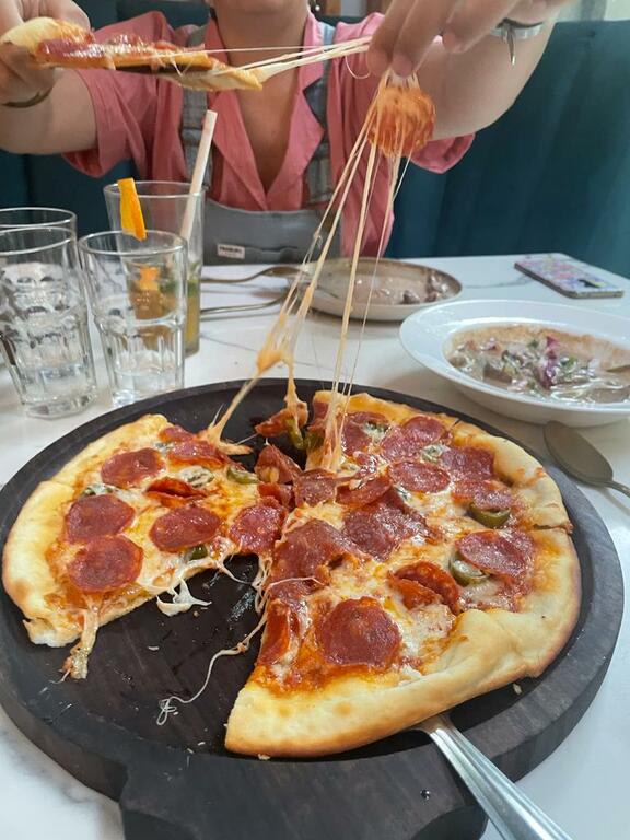 Pizza with pepperoni 