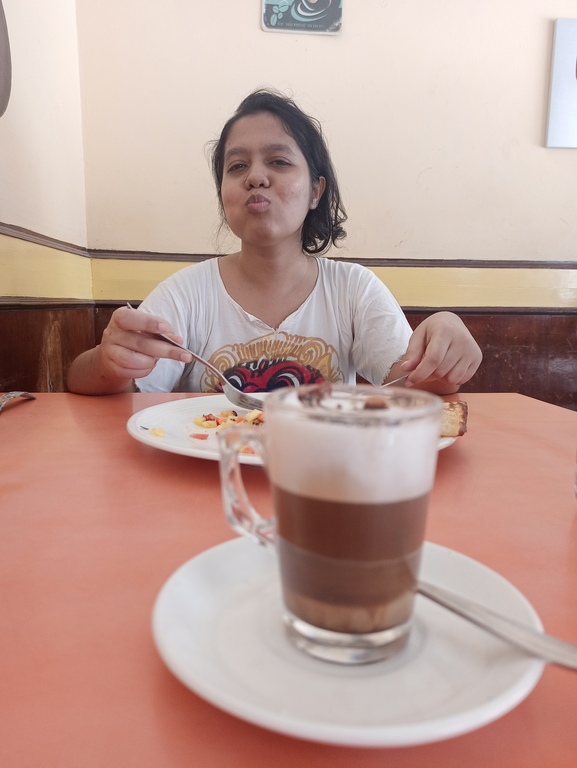 Busy stuffing my face at Joe's Cafe!