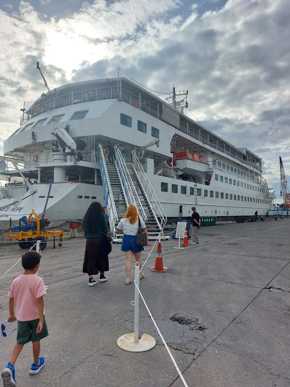 Bookstore on board a ship