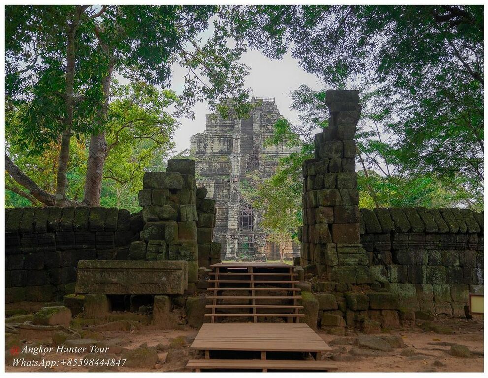 The ancient temple surrounded by greenery