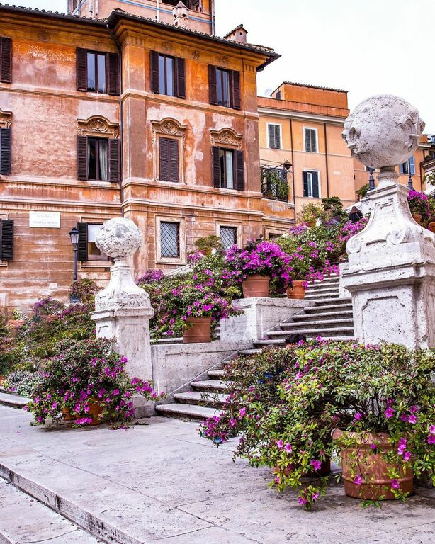 Spanish steps adorned with Azaleas