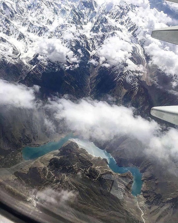 Arial view of Attabad Lake