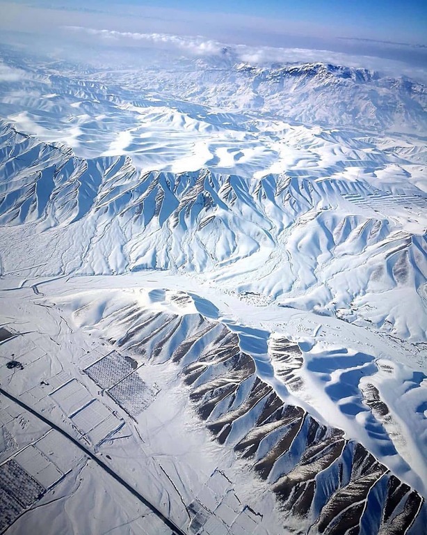 Arial view of Balochistan in winter