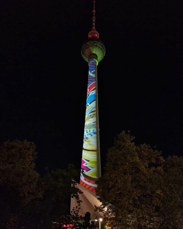 TV Tower Berlin during Festival of Lights