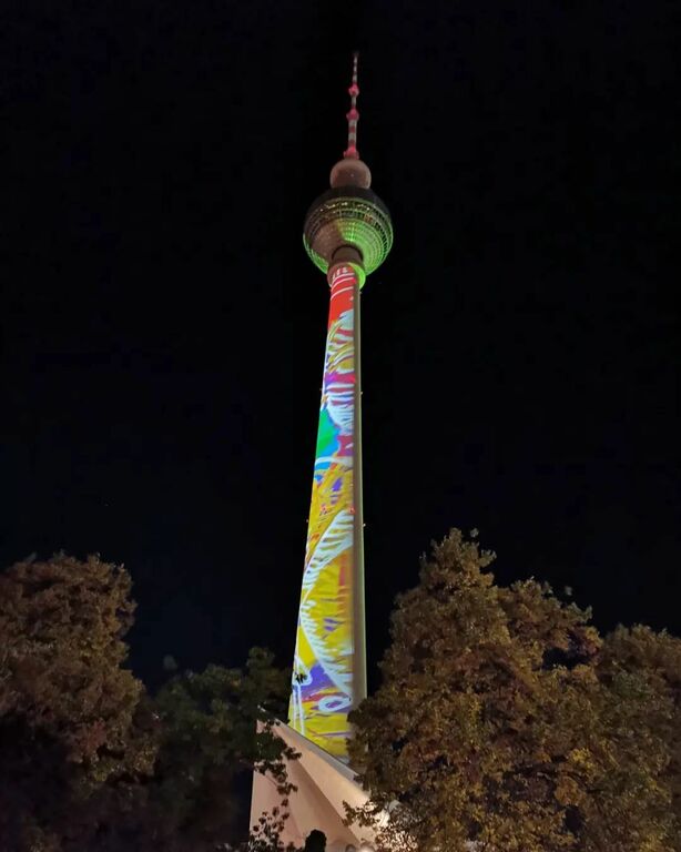 TV Tower Berlin during Festival of Lights