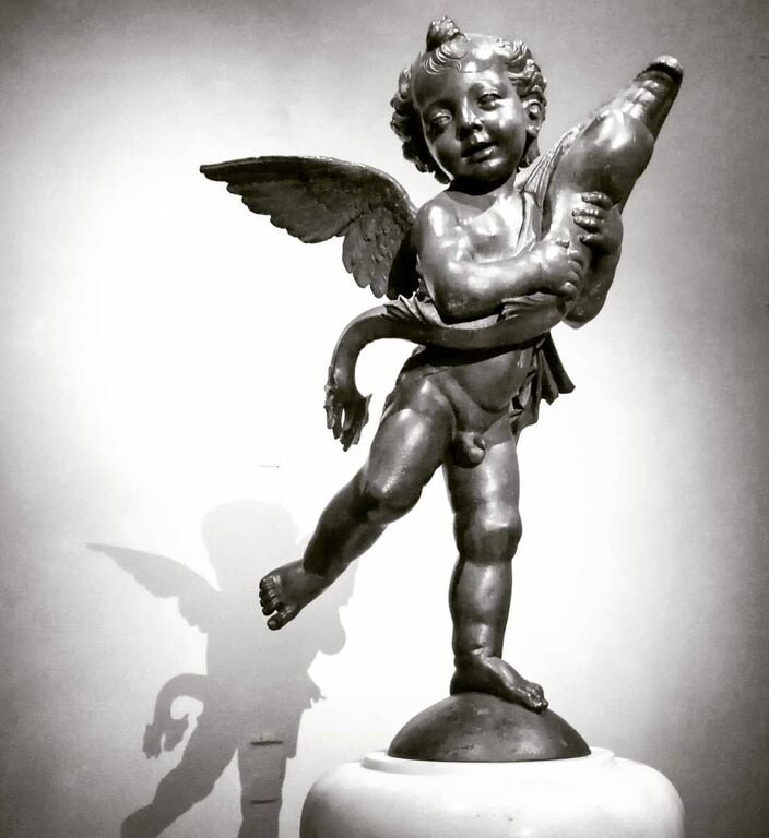 Putto with Dolphin by Andrea del Verrocchio