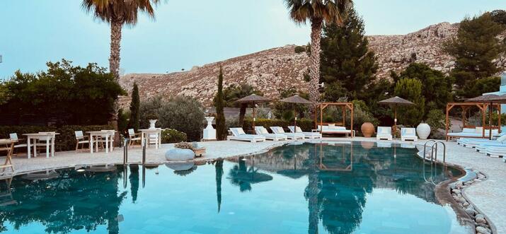 lindos hotels with private pool