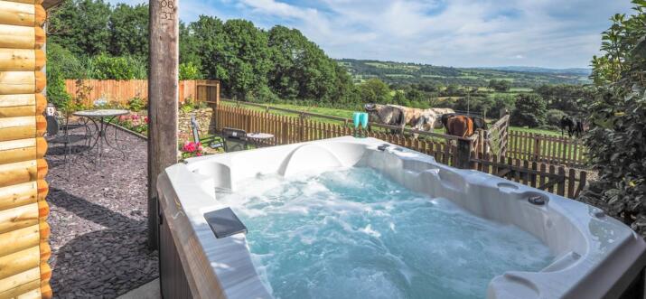 log cabins with hot tubs west wales