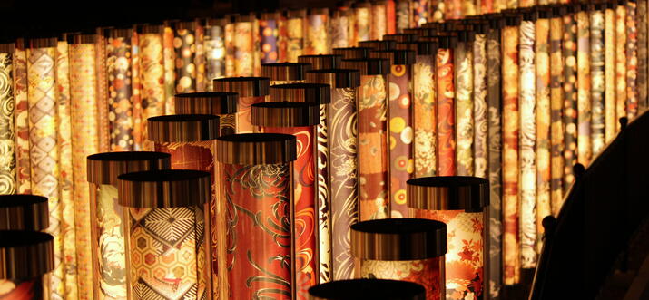 What a wonderful station! The magical lights of “Kimono Forest” at Randen line’s Arashiyama station