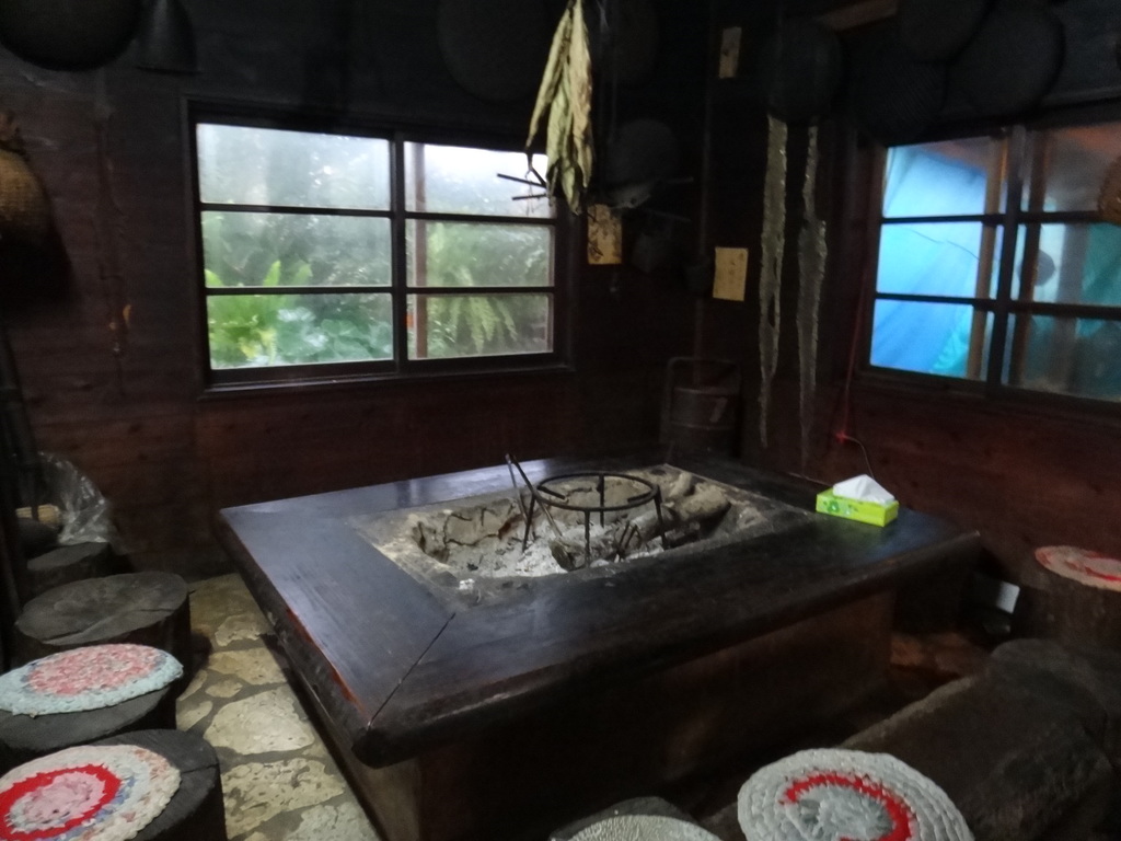 gather at the fireplace after dinner