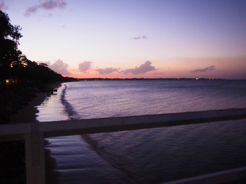 Watching the sunset while barbecuing along the beach