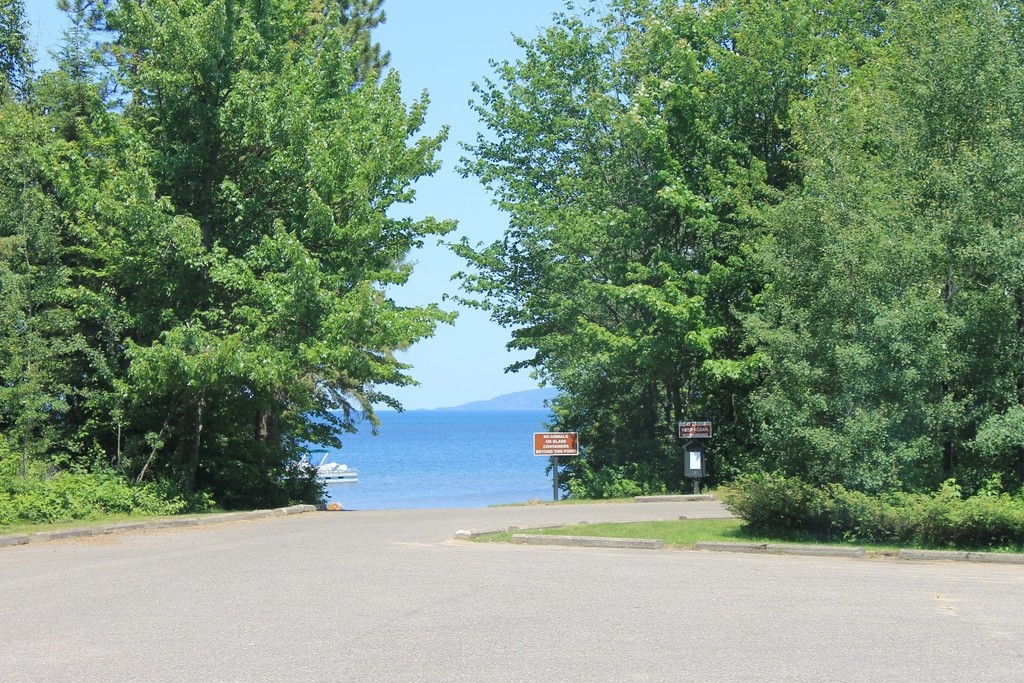 A Peek at the boat ramp from the parking lot.