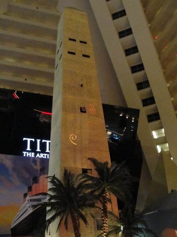 Inside the Luxor, with the Titanic Exhibition Behind
