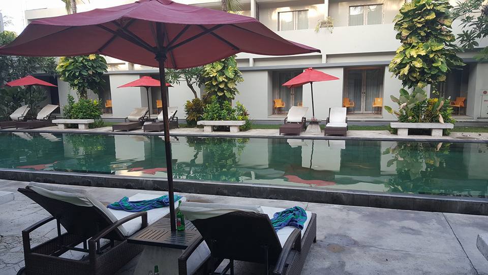 where to stay in bali | there’s a large swimming pool inside
