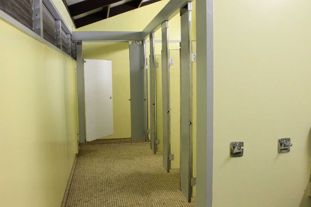 Shower houses are modern, clean and chair accessible.