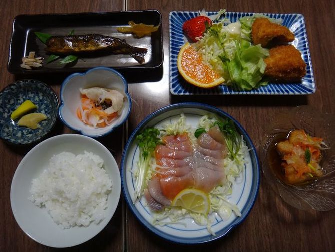 unique hotels in ozu | a dinner full of amago trout dishes