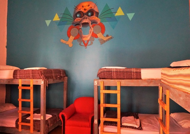 One of three dormitory rooms