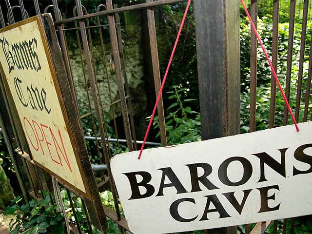 The secret entrance to Barons' cave.