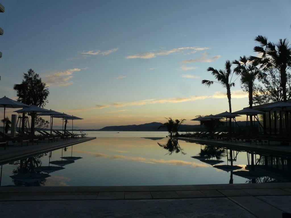 grown up time drifts by poolside
