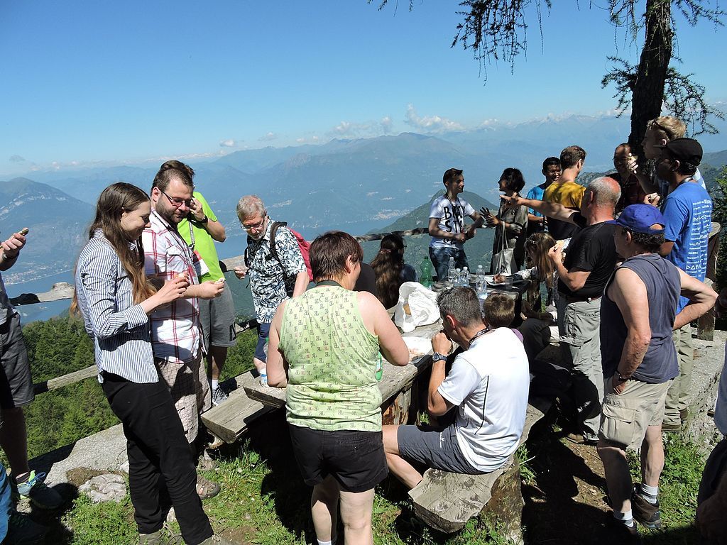 Wikimedian group at Mountain ,Monte Croce ,Esino Lario, Italy