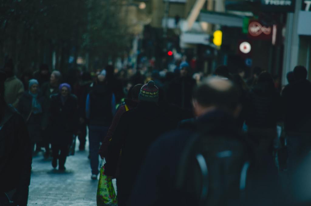 Group of people in public