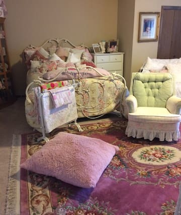 master bedroom with hot tub in pottery barn