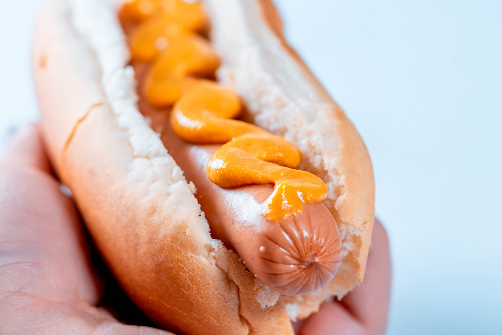 Hot dog with mustard