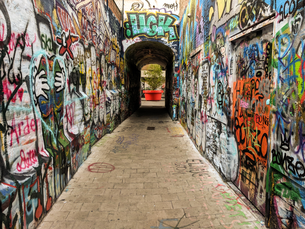 Street of Graffiti art in Ghent