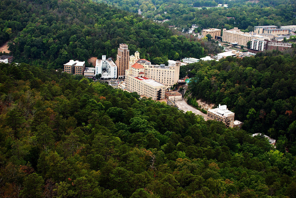 Downtown Hot Springs, Arkansas (aerial)