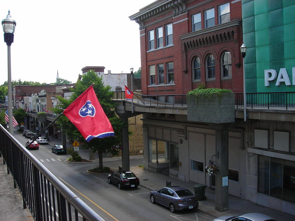 Main Street in Morristown, Tennessee, From the Skywalk