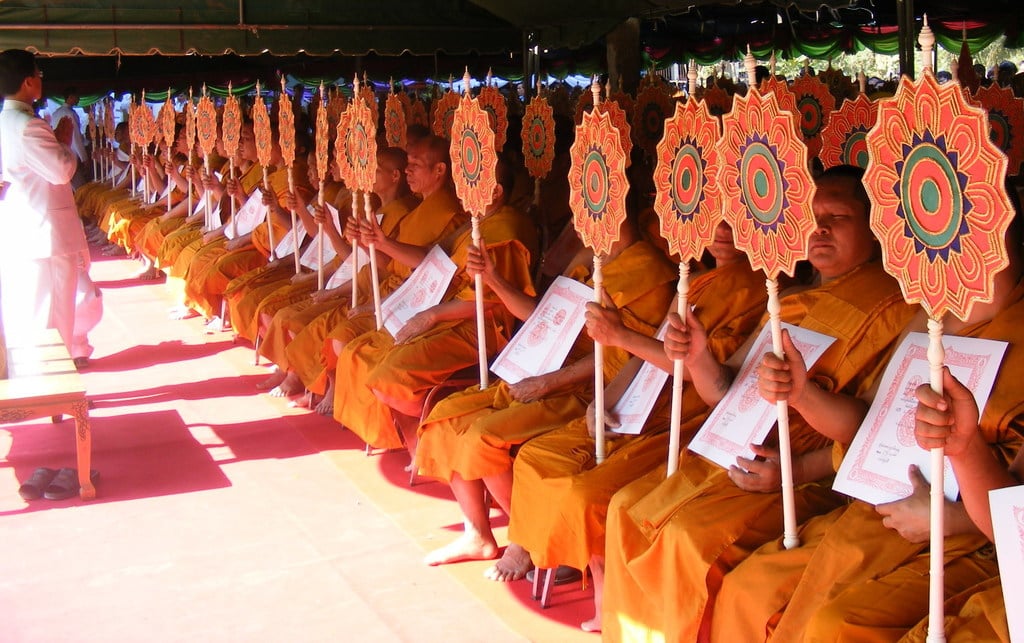 Thai Buddhist monk blesses