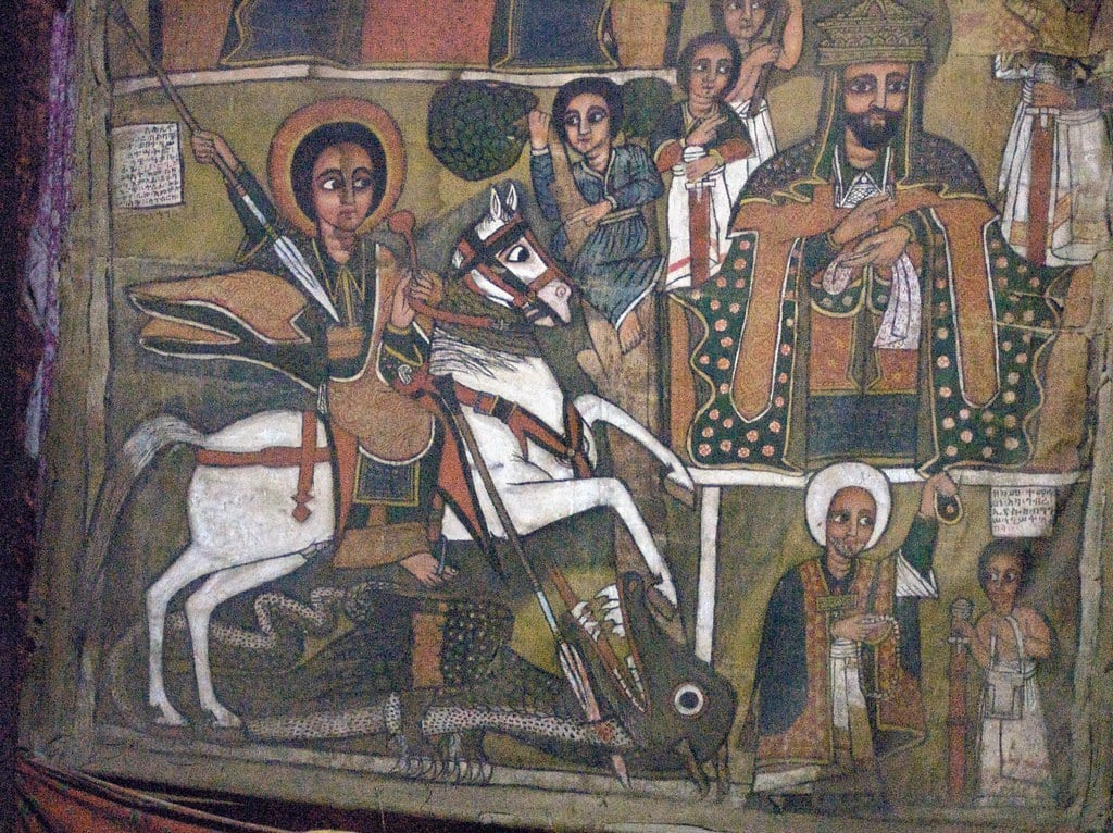 St. George Slaying the Dragon, Church of Debre Sina, Lalibela, Ethiopia
