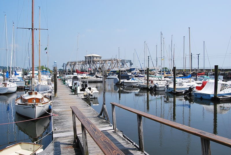 Marina in the Mystic River, Mystic, CT
